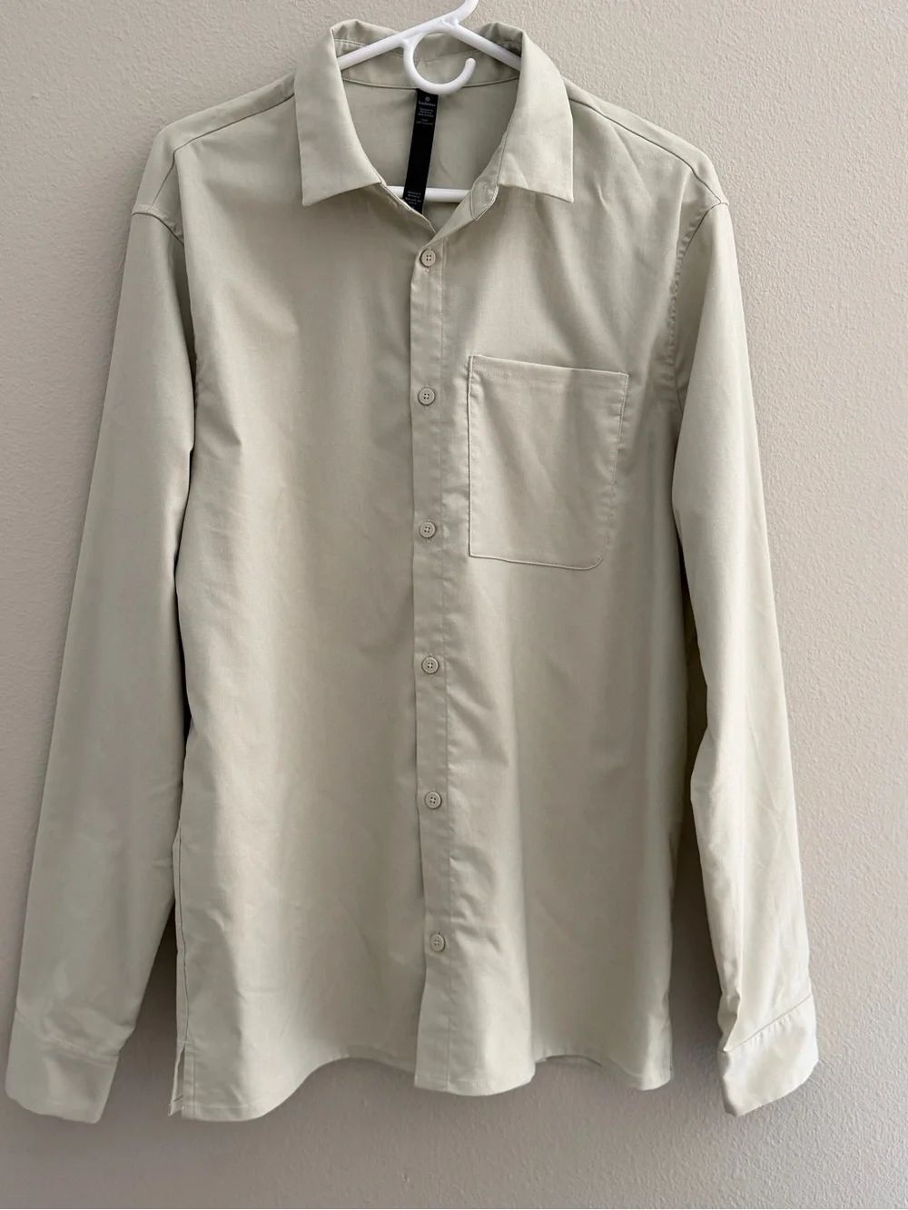 Lululemon Long Sleeve Button Down Shirt Tan Men Size L